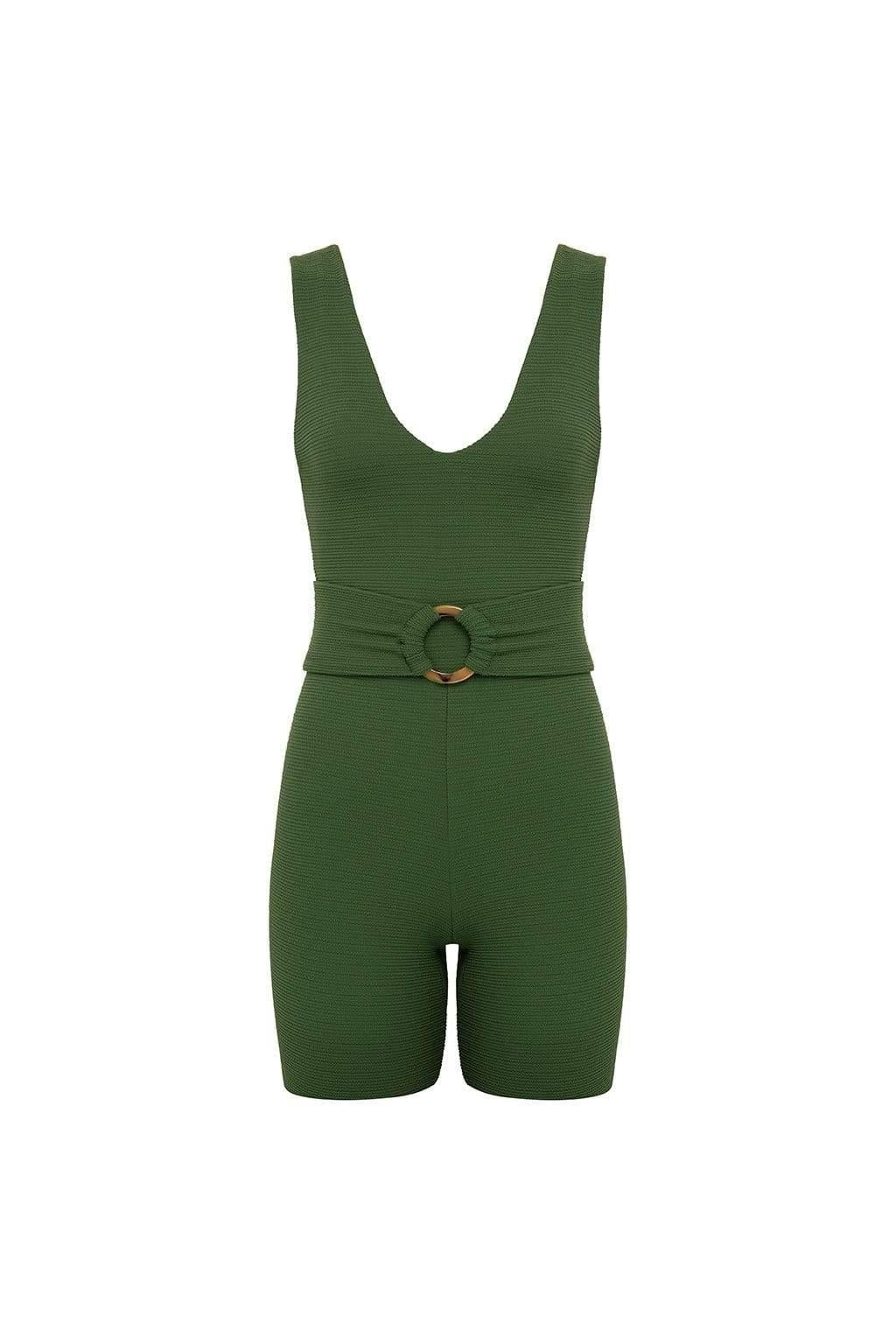 Montce - Olive Micro Scrunch Kim Onesie -
