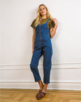 Claudia Zip Front Cropped Jumpsuit - Washed Indigo