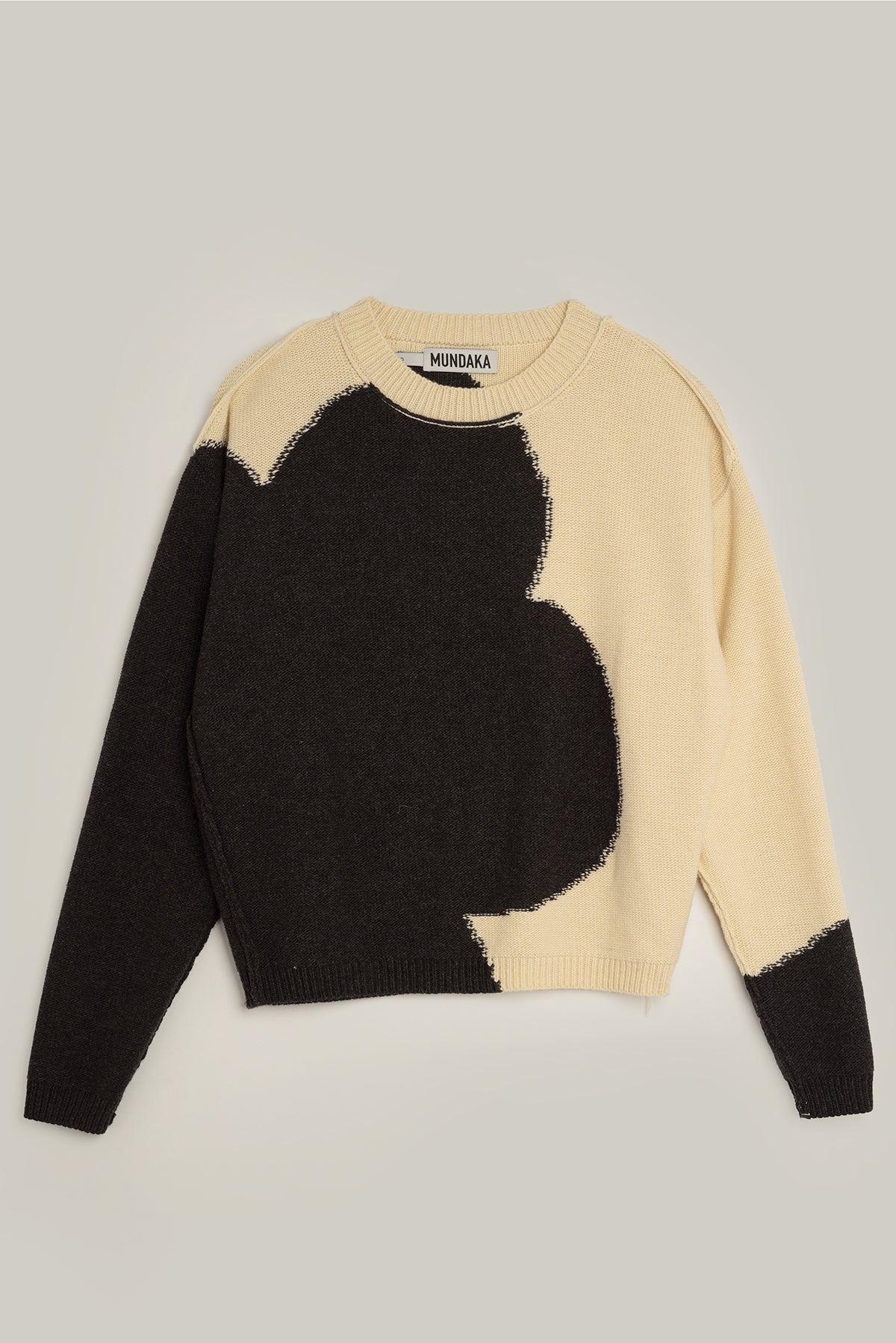 Intarsia Sweater - Cream/Dark Green