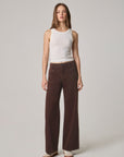Edyson - Conrad High Rise Long Wide Leg Jeans - Chocolate -
