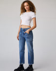 Edyson - Jack High Rise Curved Straight Jeans - Medium Bayshore -