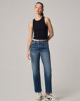 Edyson - Olivier Pleated High Rise Long Baggy Straight Jeans - Dark Rivoli -
