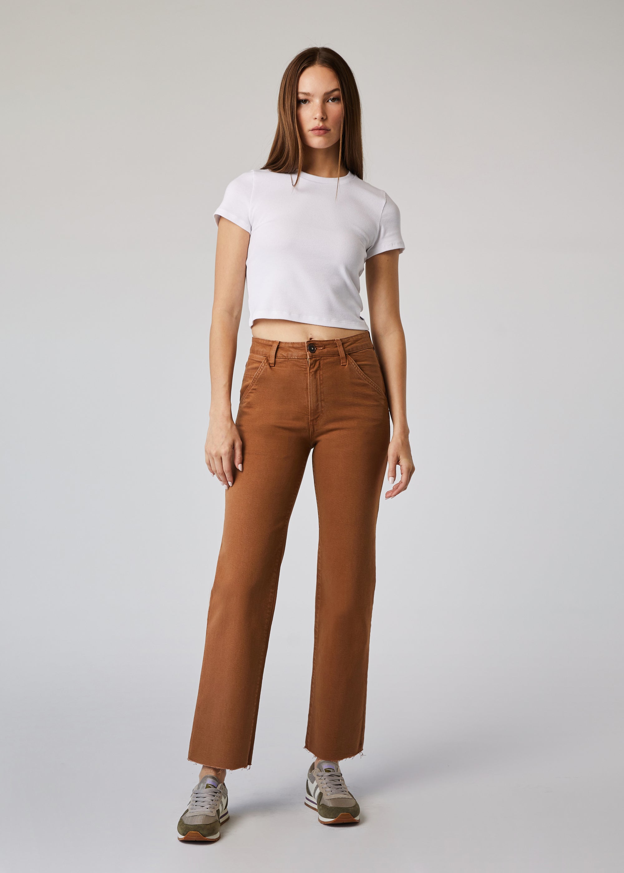 Edyson - Charlie High Rise Utility Straight Jeans - Oak -