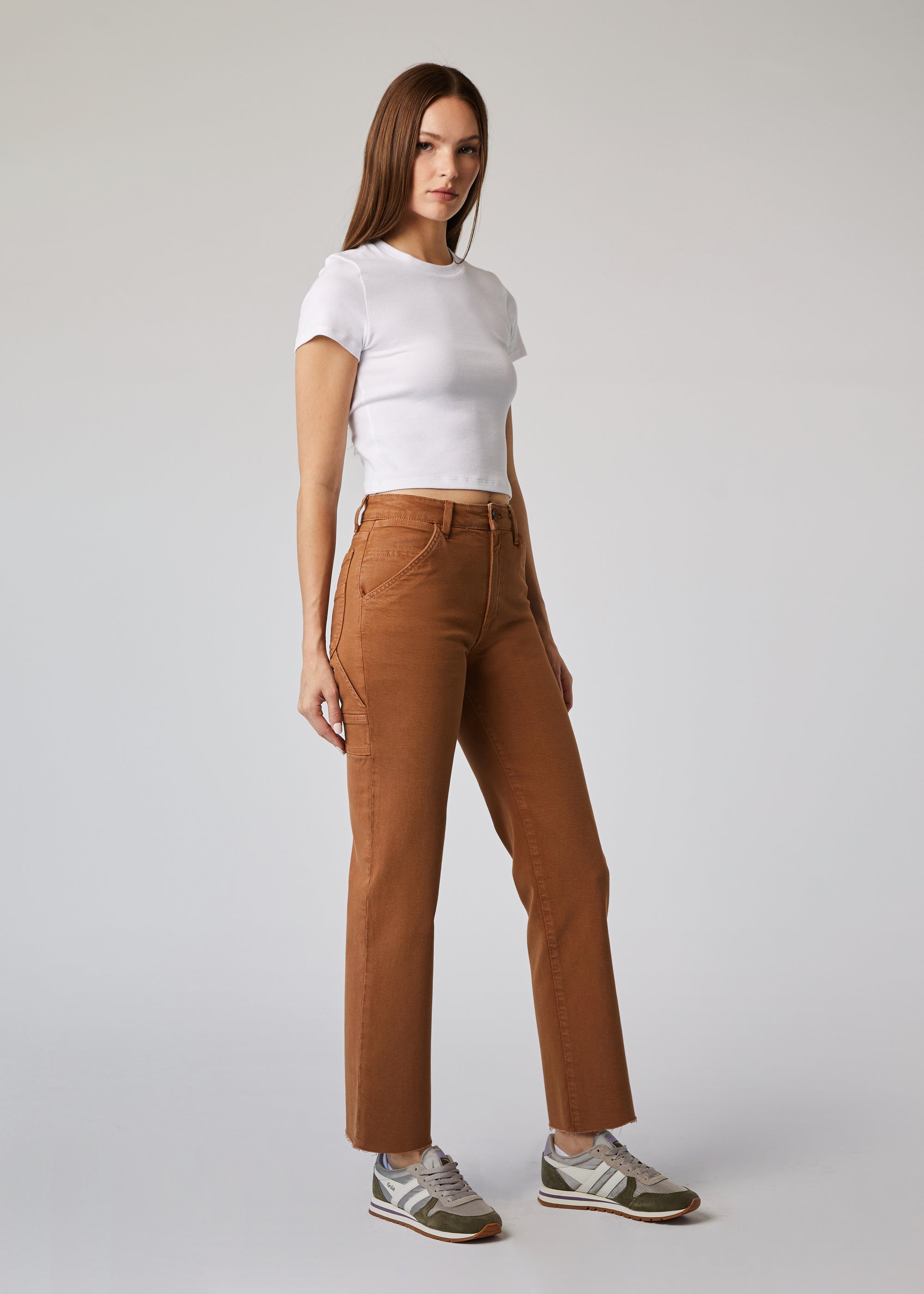 Edyson - Charlie High Rise Utility Straight Jeans - Oak -