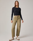 Edyson - Jack High Rise Slouchy Barrel Jeans - Light Olive Hamilton -