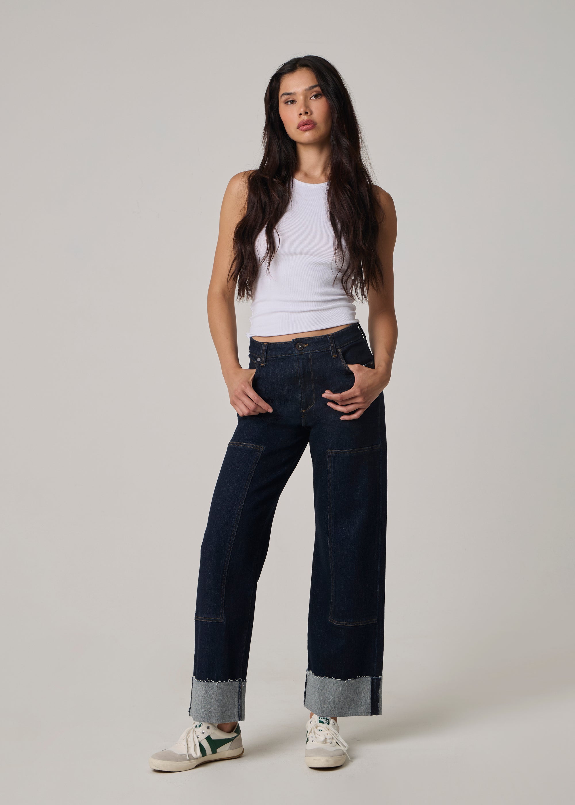 Edyson - Francis High Rise Cuffed Slouchy Wide Straight Jeans - Euro Galloway -