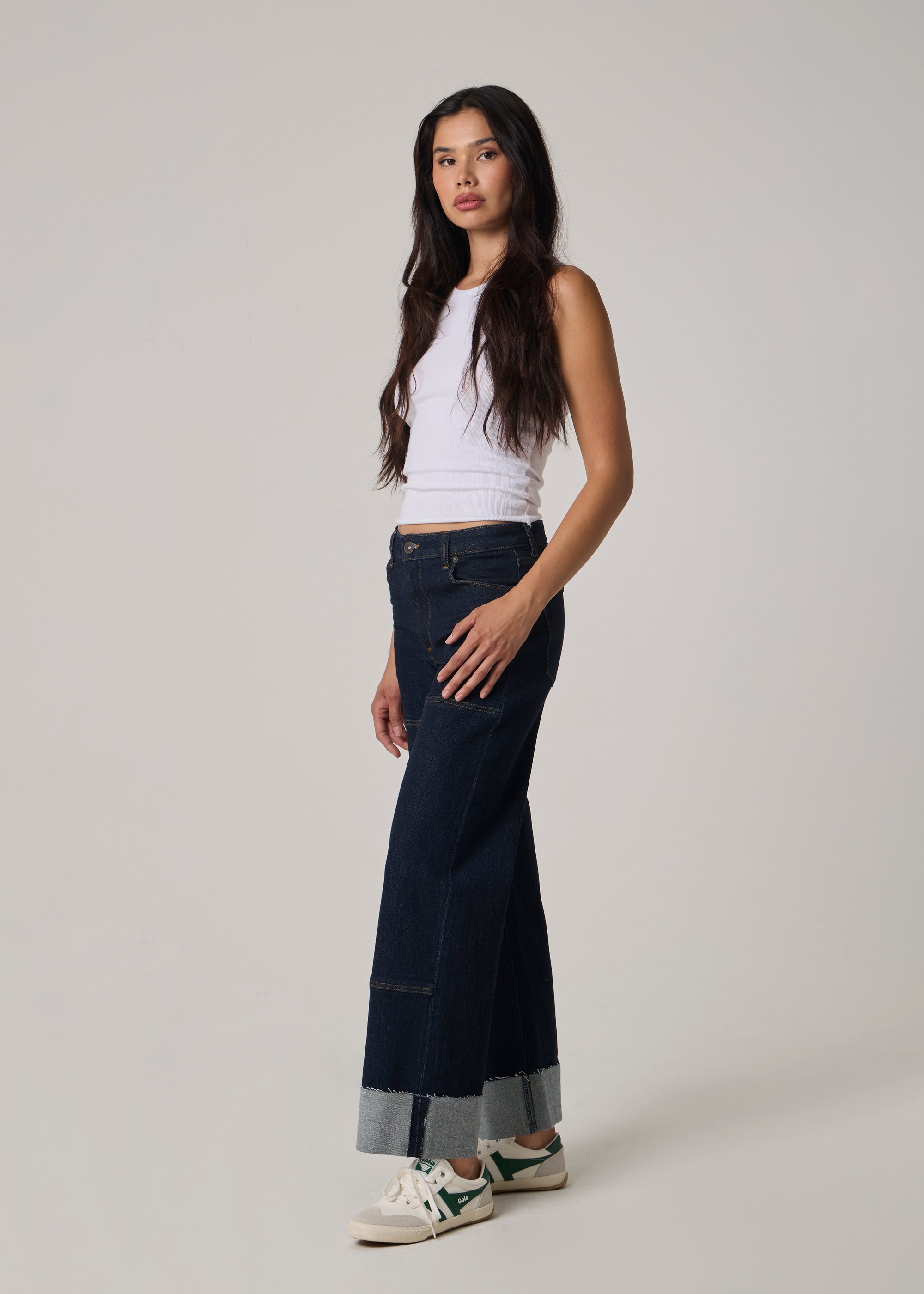 Edyson - Francis High Rise Cuffed Slouchy Wide Straight Jeans - Euro Galloway -