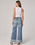 Edyson - Conrad High Rise Cuffed Wide Leg Jeans - Medium Hobart -