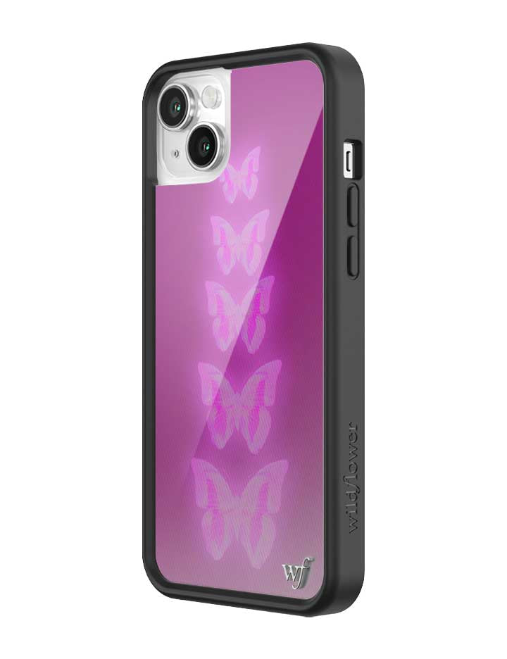 Wildflower iPhone case 14 Neon Butterfly Plum Pink Cute