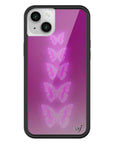 Wildflower iPhone case 14 Plus Neon Butterfly Plum Pink Cute
