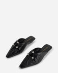 Intentionally Blank - Noah Pierced Mule - BLACK LEATHER
