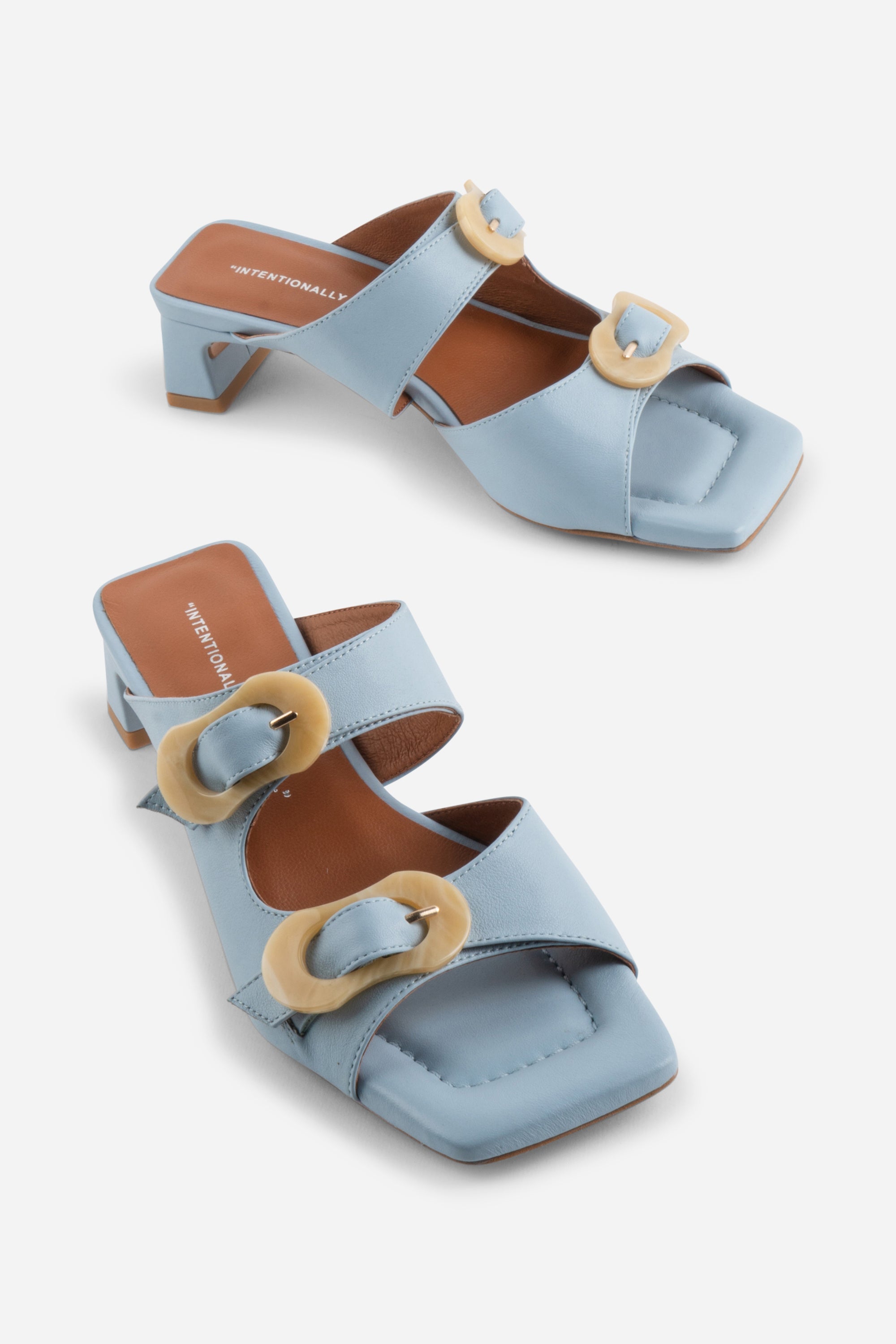 Intentionally Blank - Nora Square Toe Sandal - SKY LEATHER