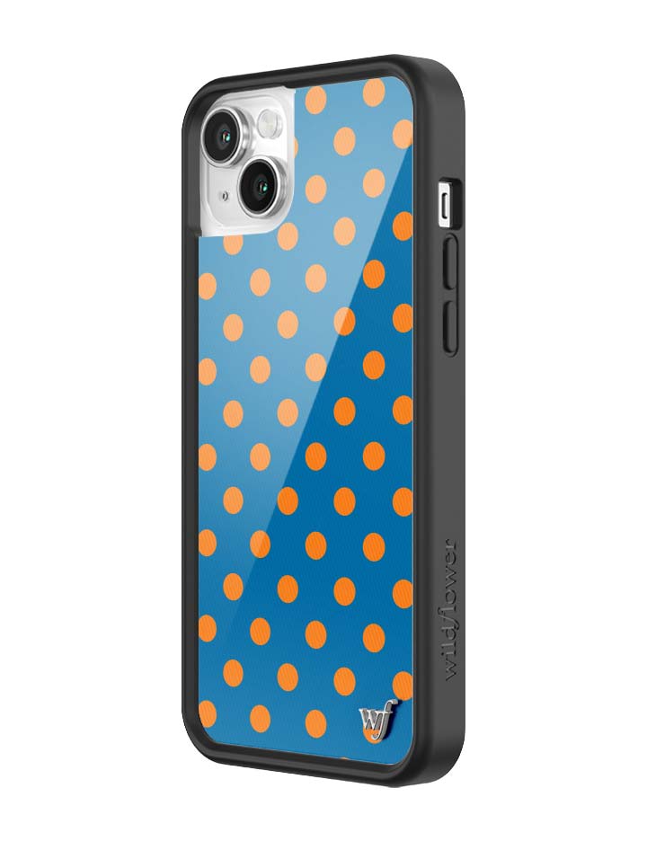 Wildflower iPhone case 14 Polka Dot | Blue and Orange Cute