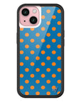 Wildflower iPhone case 15 Polka Dot | Blue and Orange Cute