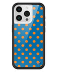 Wildflower iPhone case 15 Pro Polka Dot | Blue and Orange Cute