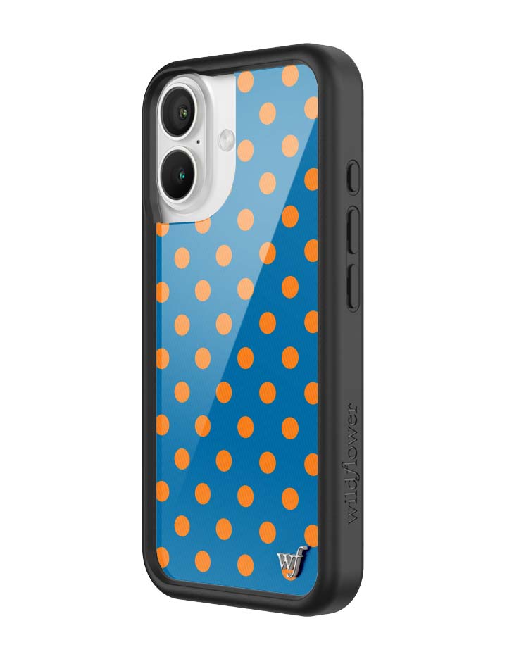 Wildflower iPhone case 16 Polka Dot | Blue and Orange Cute