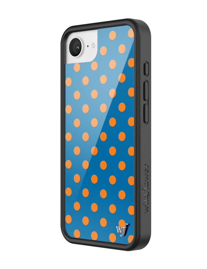 Wildflower iPhone case 16e Polka Dot | Blue and Orange Cute