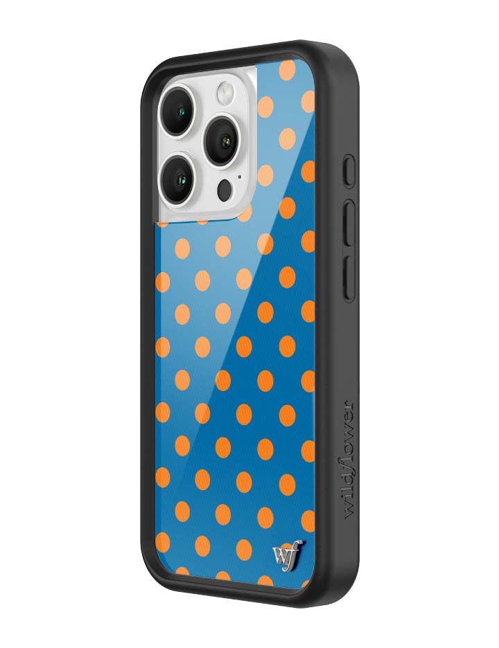Wildflower iPhone case 16 Pro Polka Dot | Blue and Orange Cute