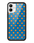 Wildflower iPhone case 16 Plus Polka Dot | Blue and Orange Cute