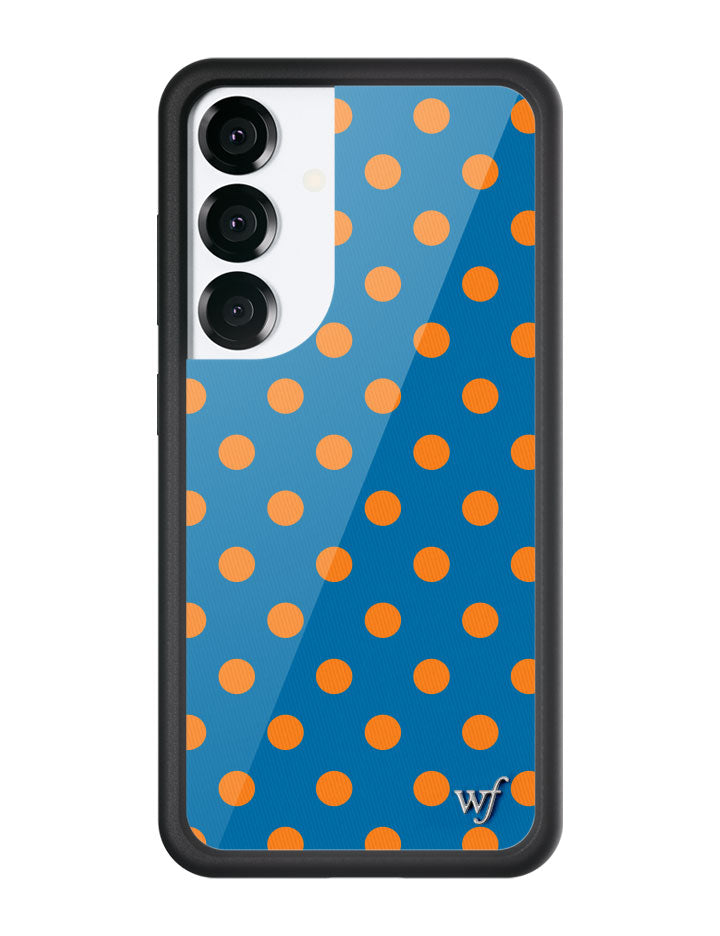 Wildflower Galaxy S25 case Polka Dot Blue and Orange Cute