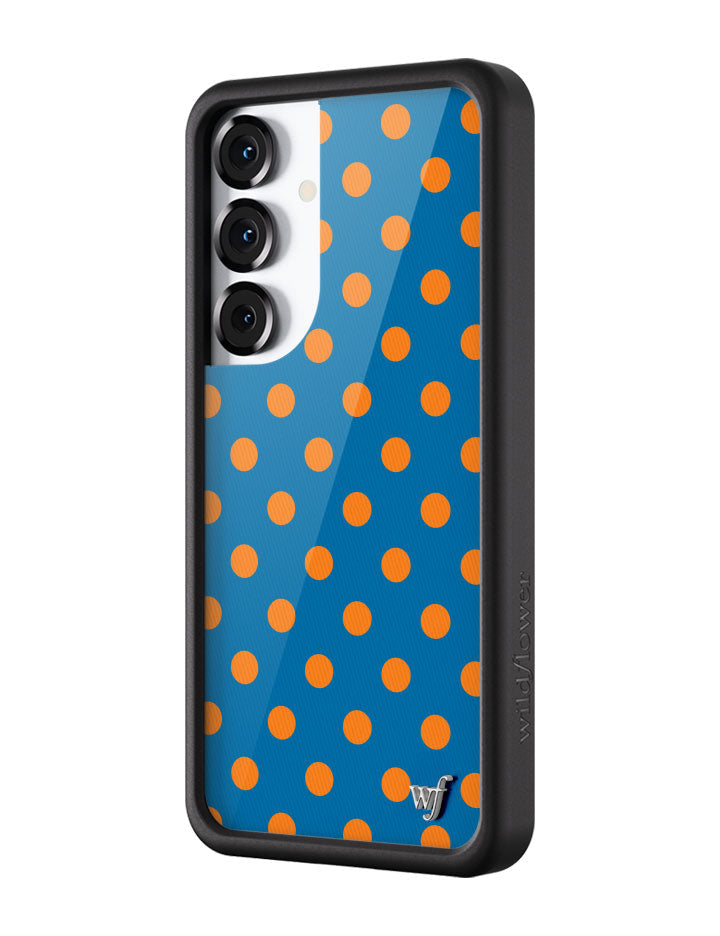 Wildflower Galaxy S25 case Polka Dot Blue and Orange Cute