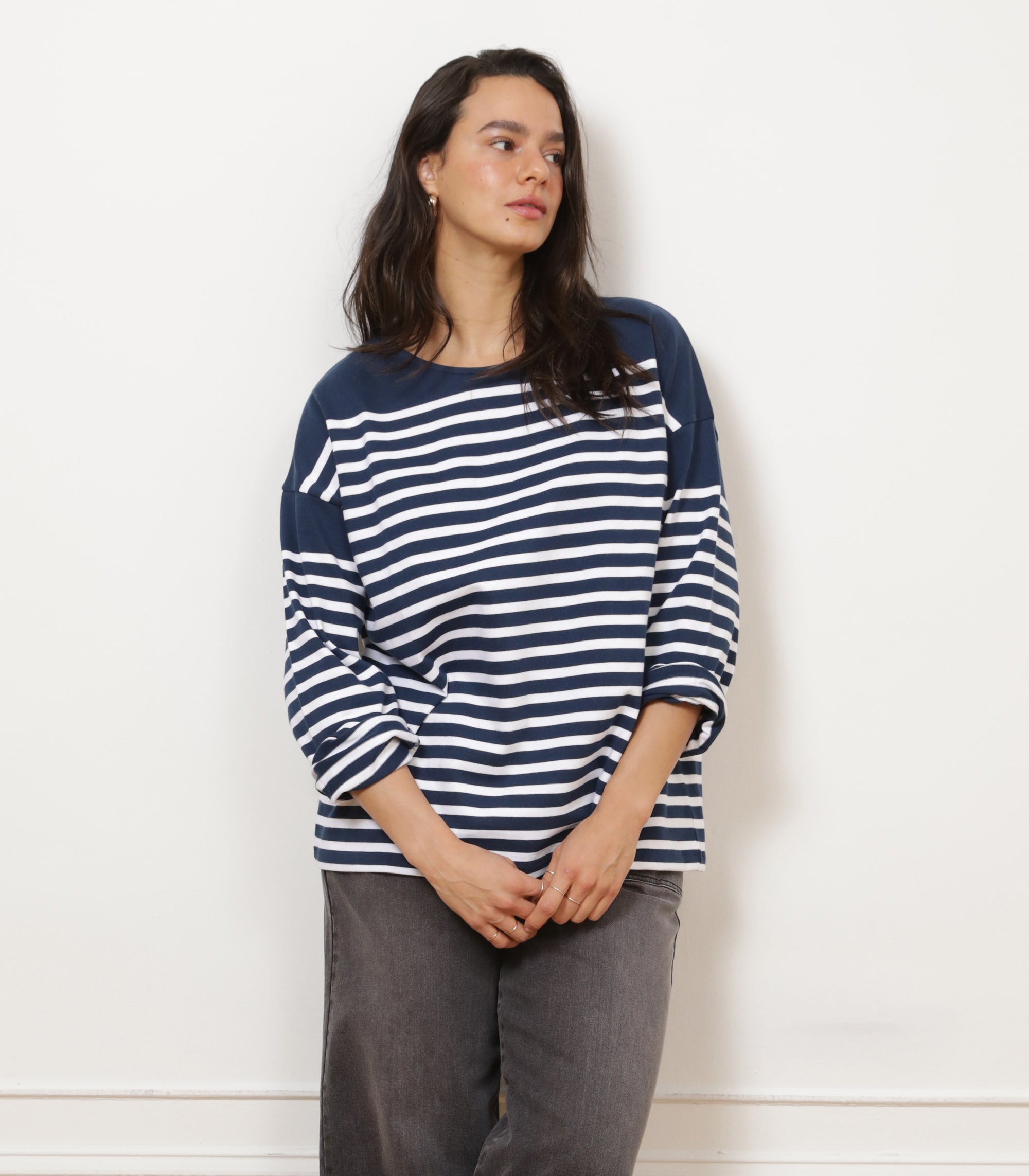 Loup - Marianne Stripe Breton Tee - Midnight -