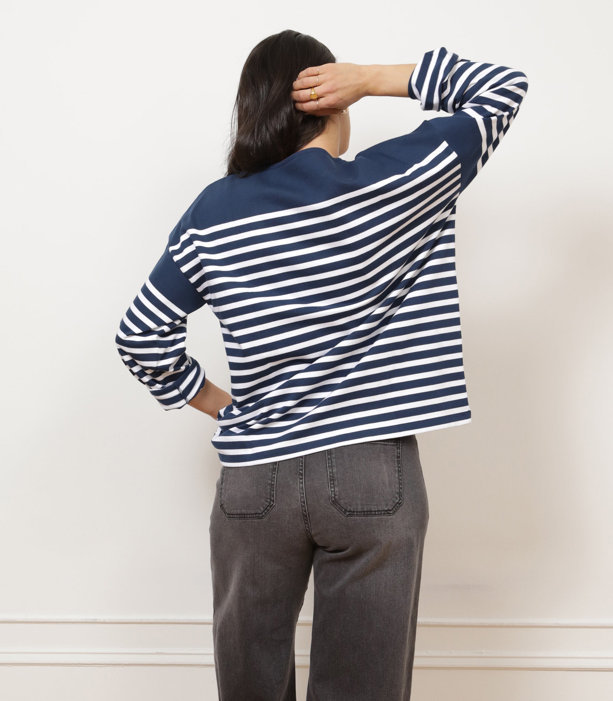Loup - Marianne Stripe Breton Tee - Midnight -