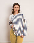 Loup - Marianne Oversized Breton Tee - Navy Stripe -