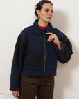 Vanessa Shearling Bomber Jacket - Navy