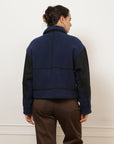 Vanessa Shearling Bomber Jacket - Navy