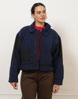 Vanessa Shearling Bomber Jacket - Navy