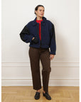 Vanessa Shearling Bomber Jacket - Navy