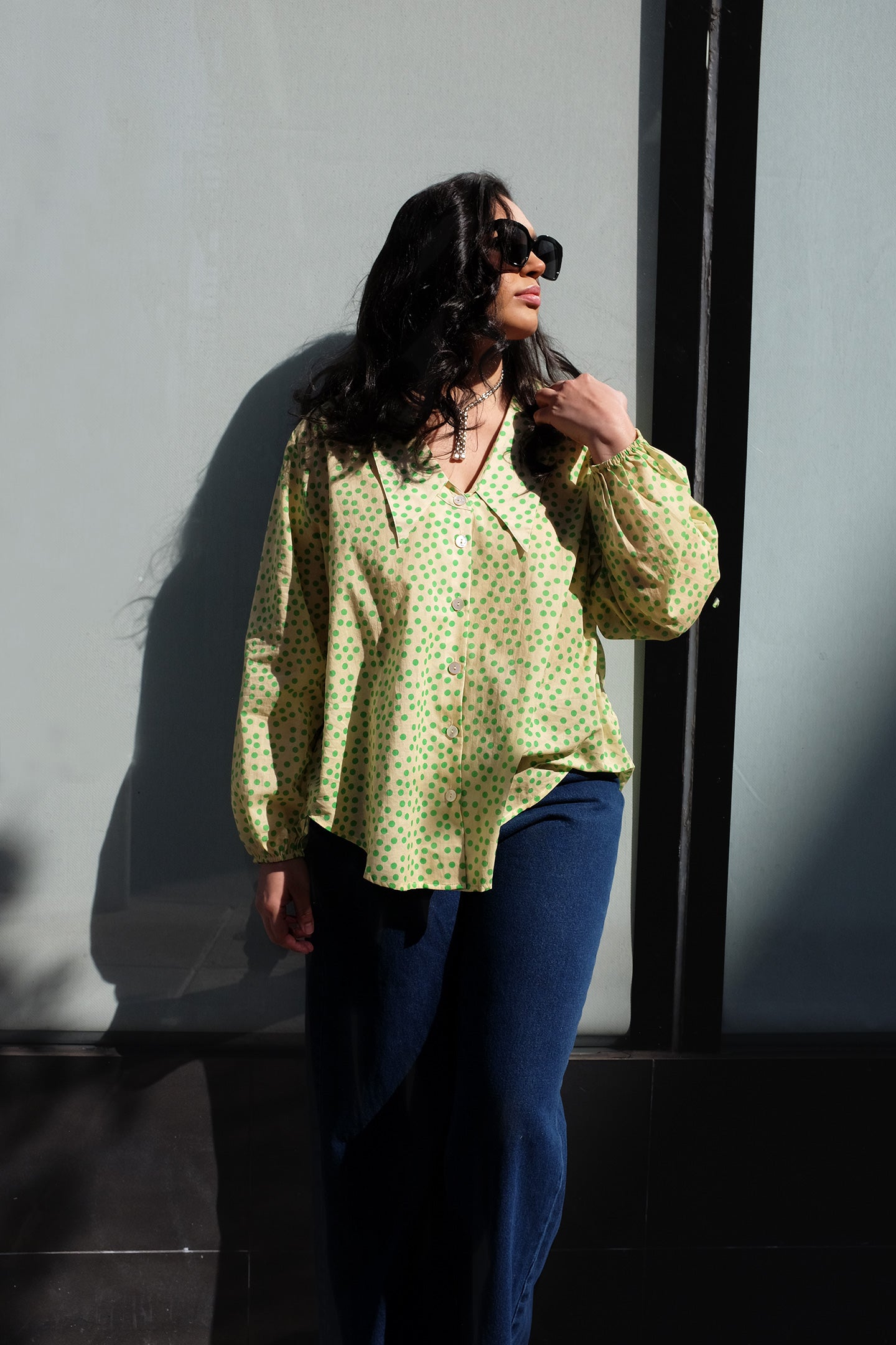 WRAY - Nic Shirt - Pistachio Dot -