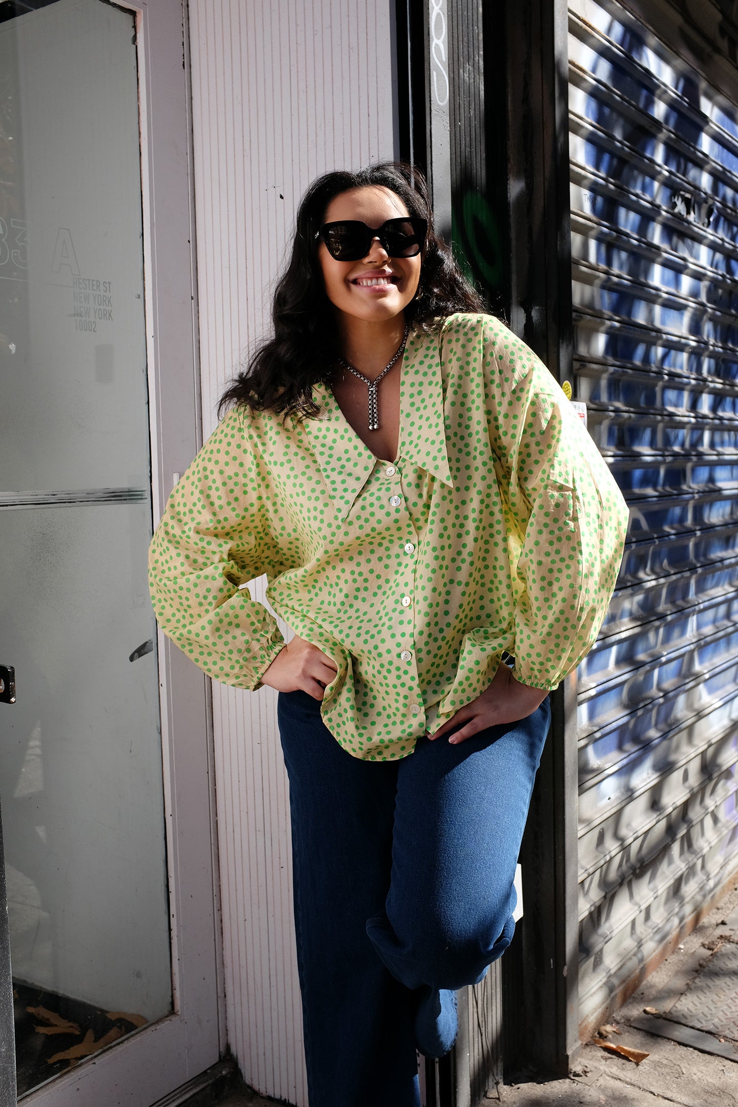 WRAY - Nic Shirt - Pistachio Dot -