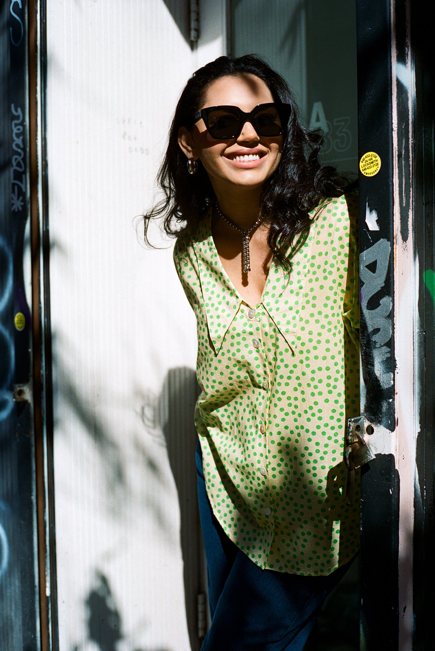 WRAY - Nic Shirt - Pistachio Dot -