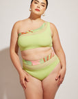 Nomads Swimwear - Bay Top II - Avocado/Birds of Paradise -