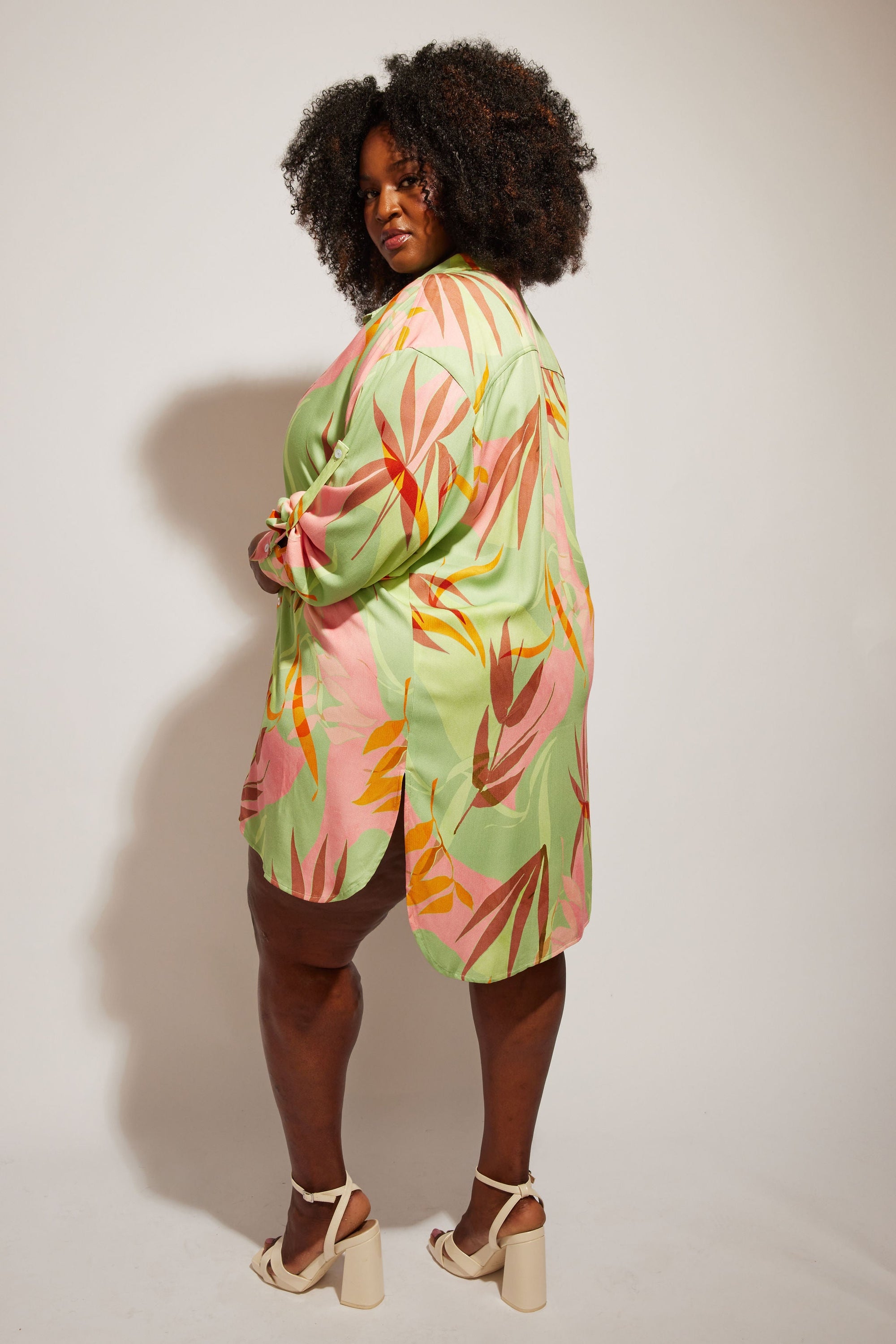 Nomads Swimwear - Sol Button-Up Shirt Dress - Birds of Paradise -