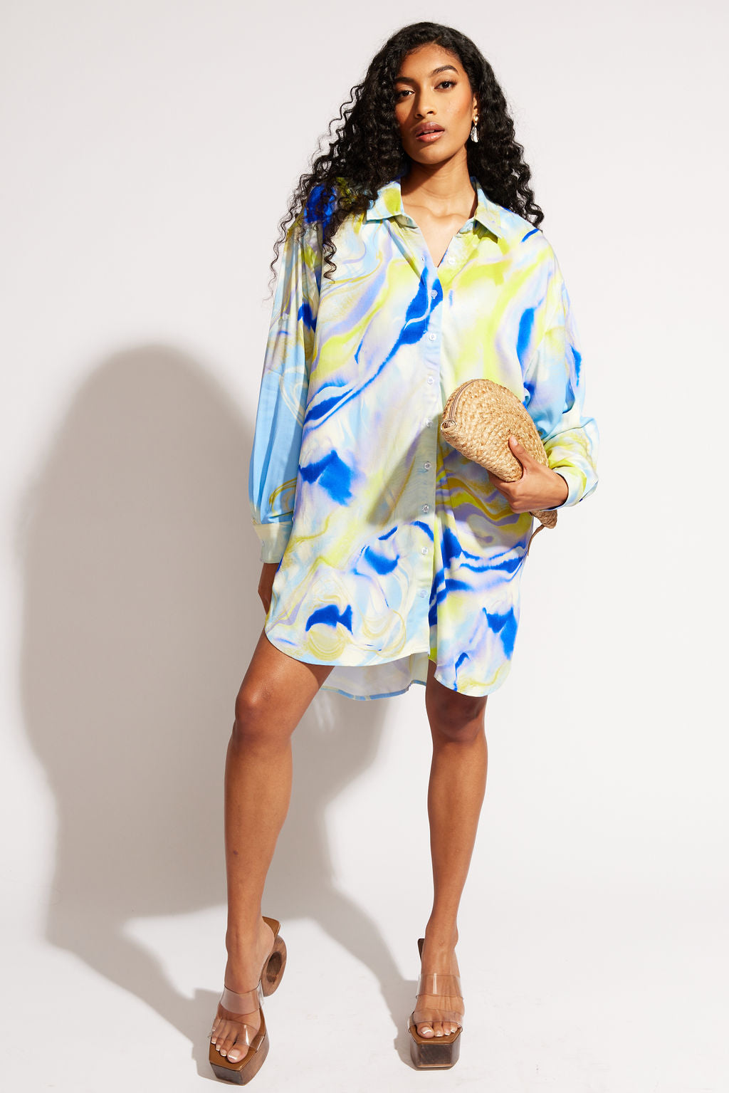 Nomads Swimwear - Sol Button-Up Shirt Dress - Geode -