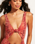 Nomads Swimwear - Shoreline One Piece II - Iguana/Merlot -