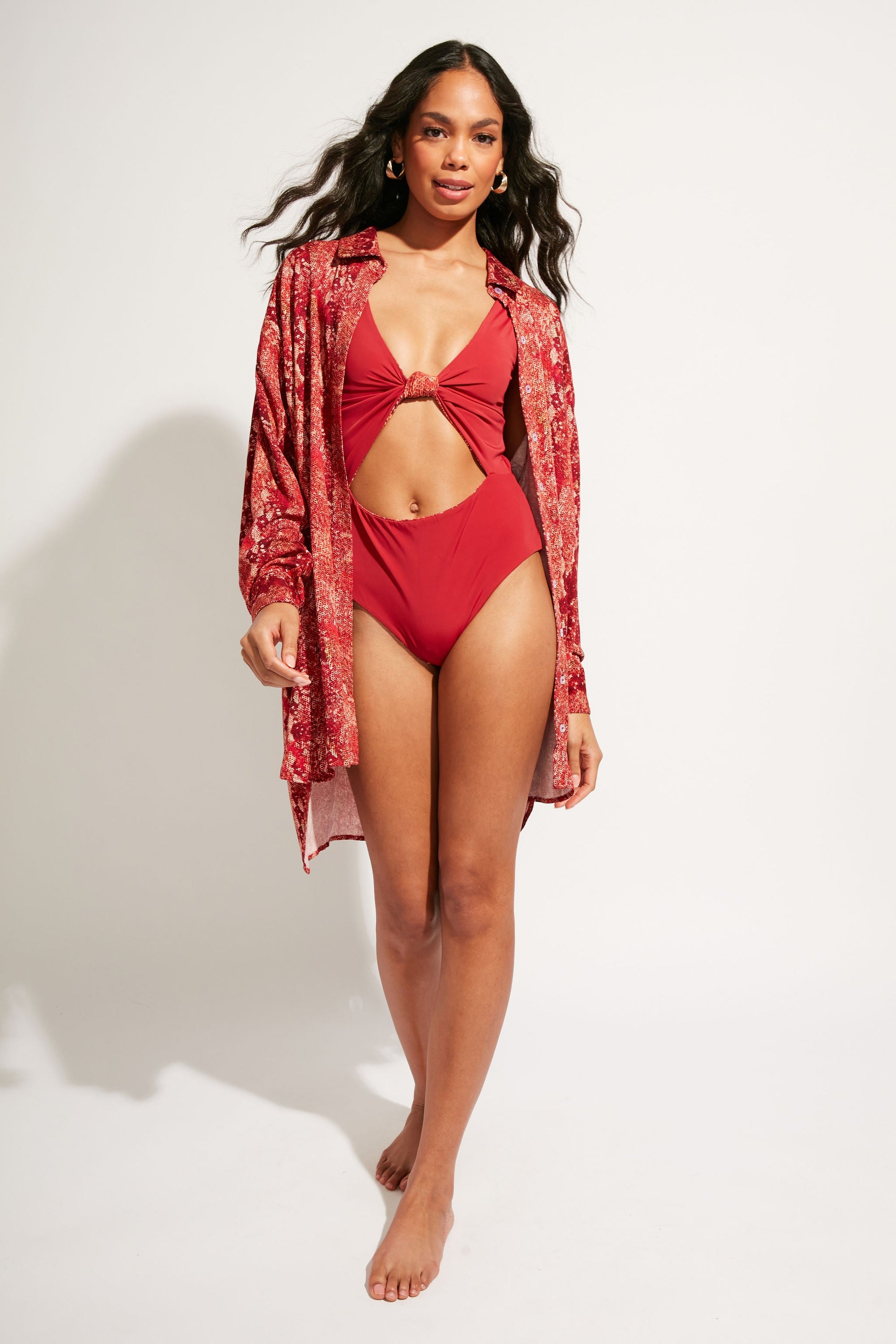 Nomads Swimwear - Sol Button-Up Shirt Dress - Iguana -
