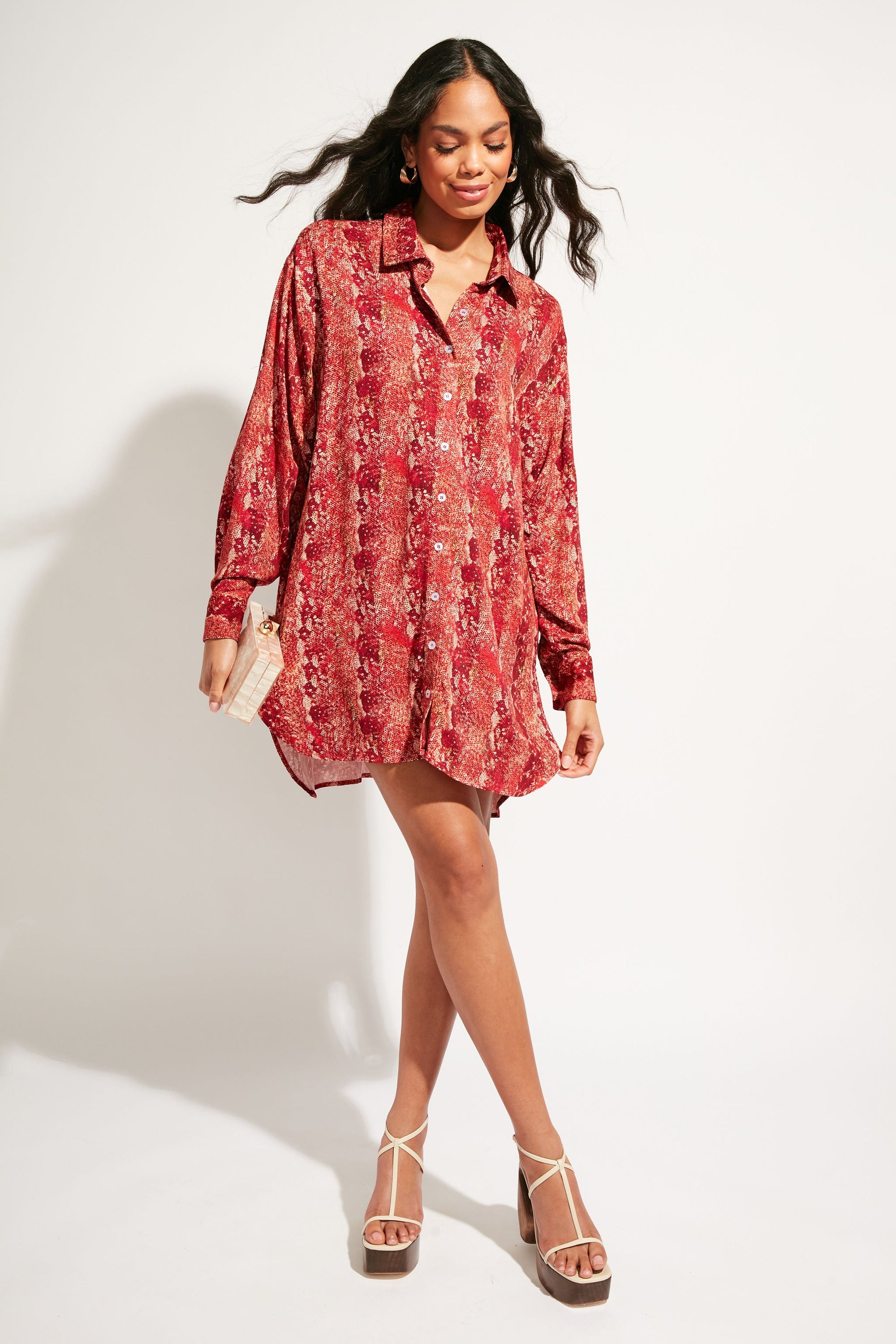 Nomads Swimwear - Sol Button-Up Shirt Dress - Iguana -