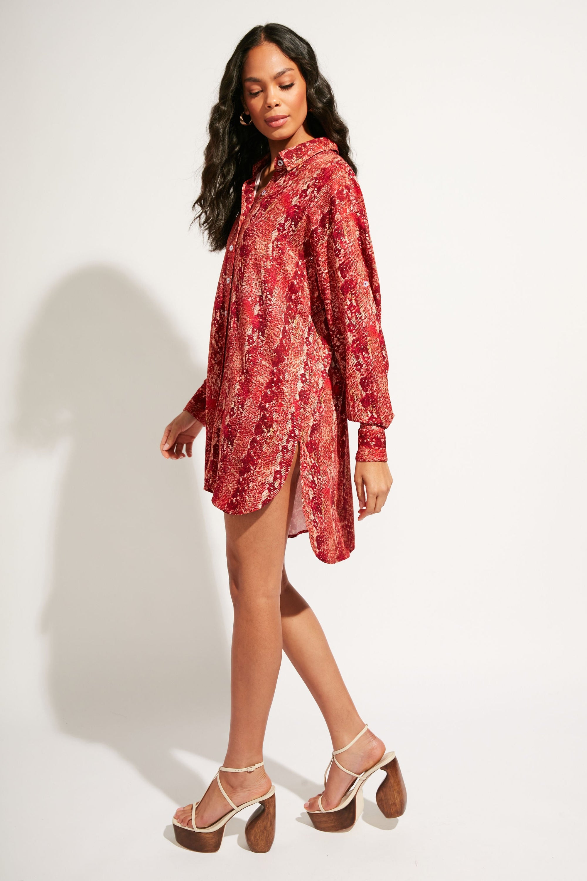 Nomads Swimwear - Sol Button-Up Shirt Dress - Iguana -