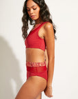 Nomads Swimwear - Bay Top II - Iguana/Merlot -