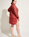 Nomads Swimwear - Sol Button-Up Shirt Dress - Iguana -
