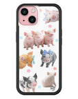 Wildflower iPhone case 15 Little Piggies Animal Pink Cute