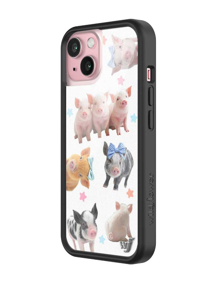 Wildflower iPhone case 15 Little Piggies Animal Pink Cute