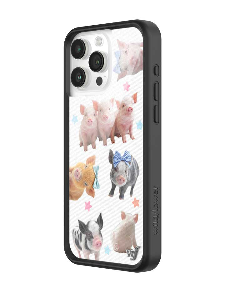 Wildflower iPhone case 15 Pro Max Little Piggies Animal Pink Cute