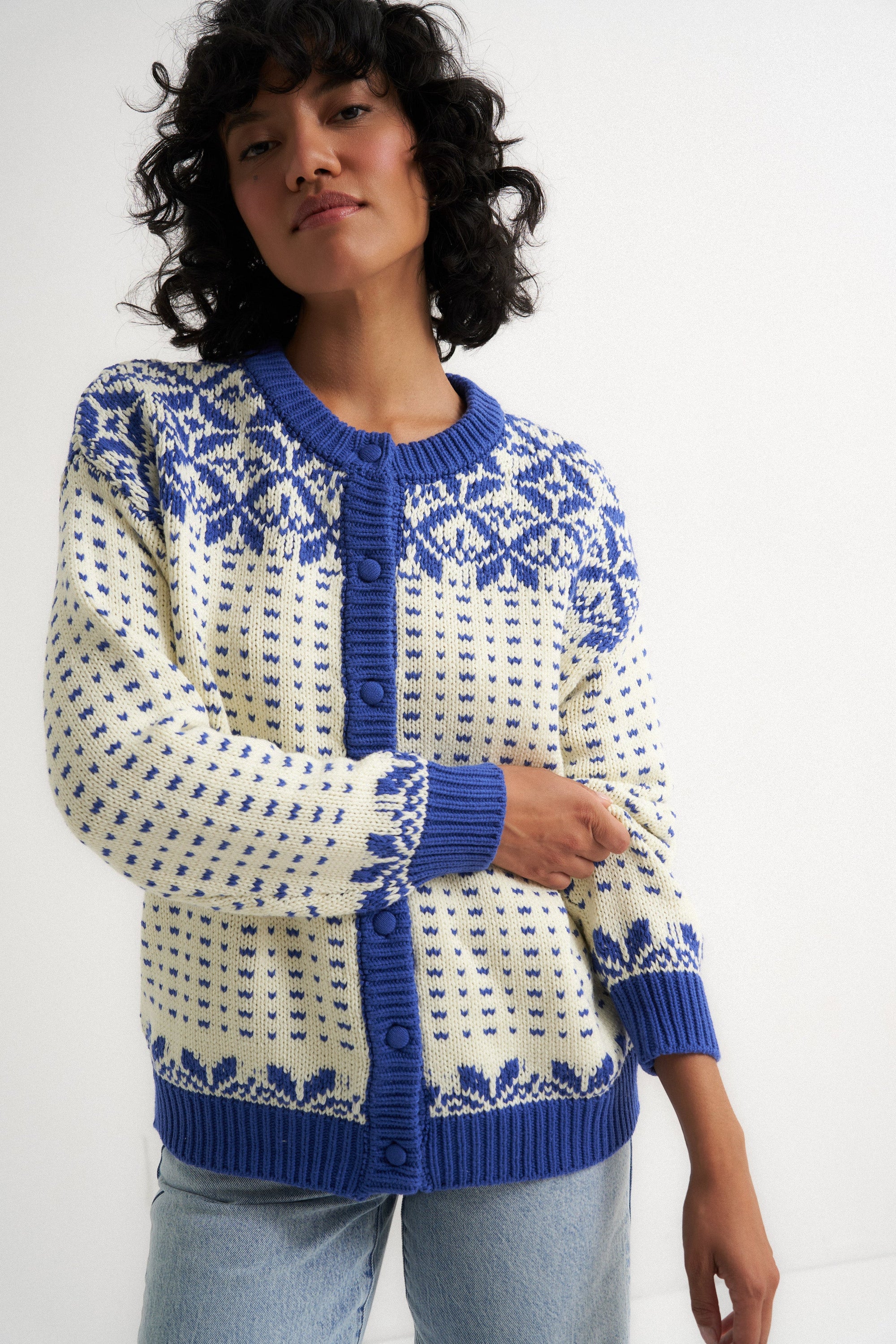 Callahan Knitwear - Oversized Maeve Cardigan - Blue -