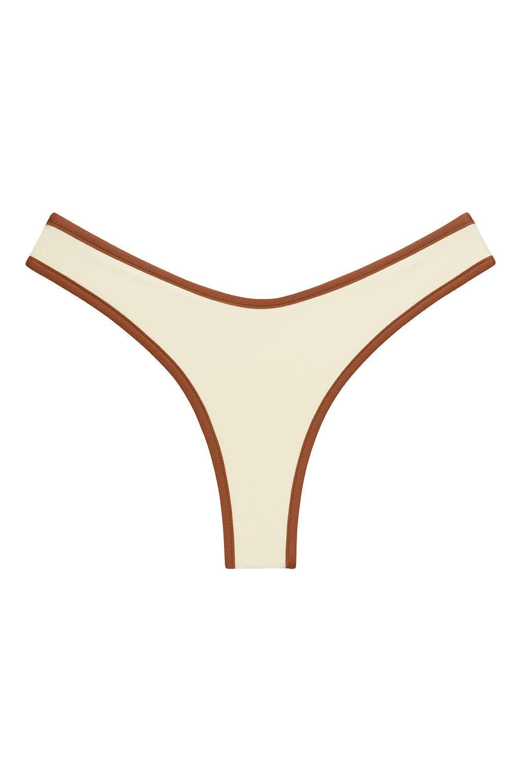 Montce - Oat Terracotta Binded Added Coverage Lulu Bikini Bottom -