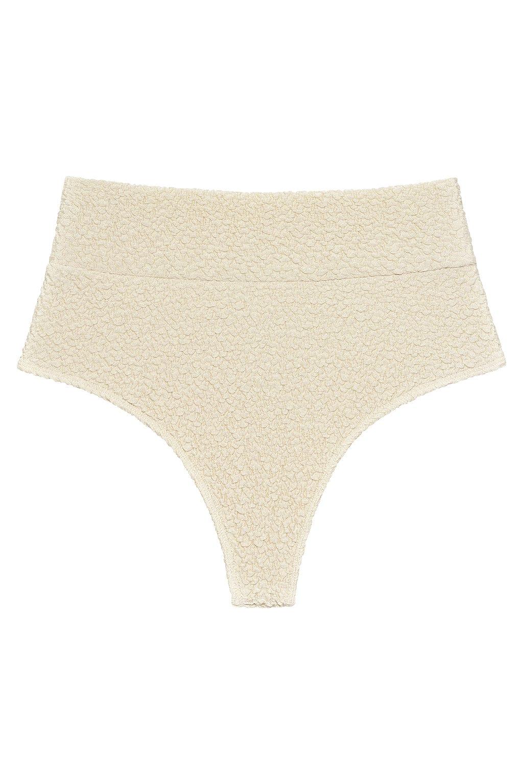 Montce - Oat Texture Full Coverage High Rise Bikini Bottom -